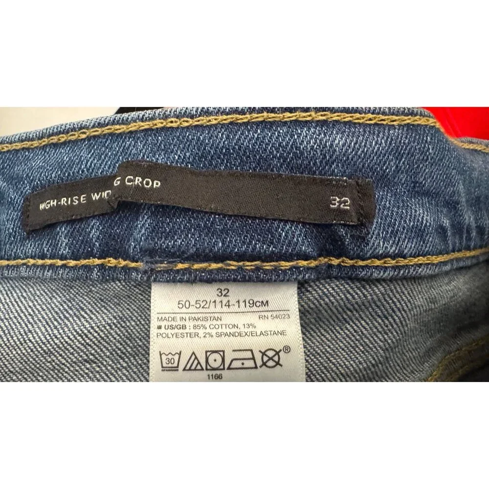 Banana Republic Waist 32 G Crop Premium Denim Jeans Medium Wash - Picture 3 of 13